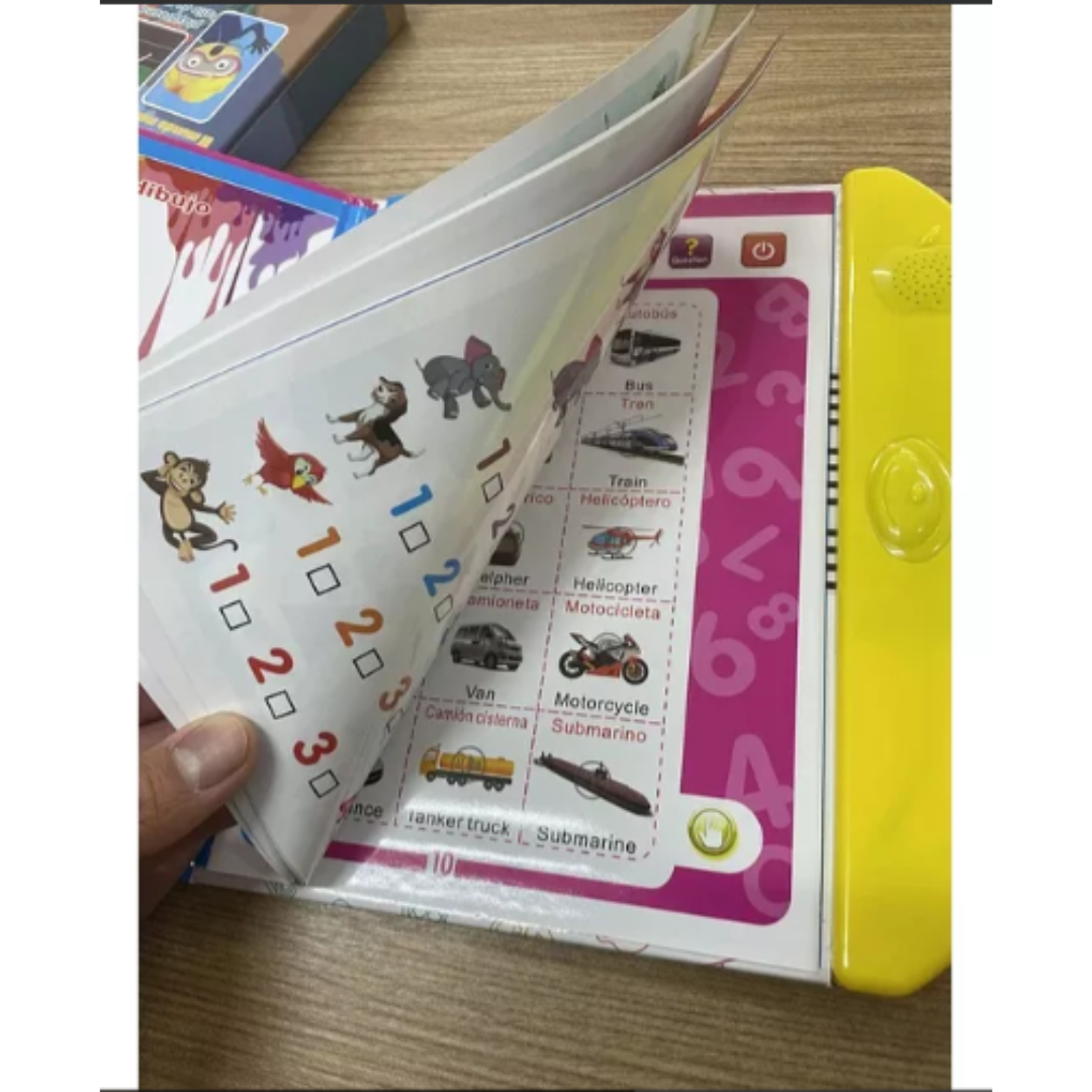 Libro Didáctico Interactivo Bilingüe con Teclado para Niños