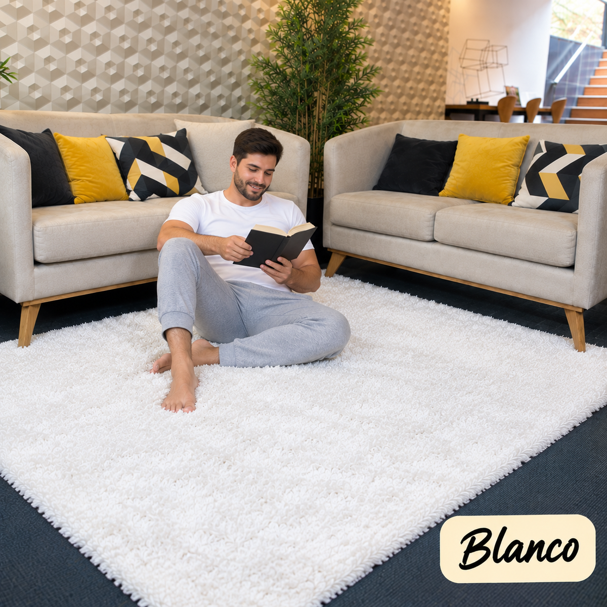 Alfombra Peluda Shaggy 1.50 x 2m – Pelo Suave Antideslizante