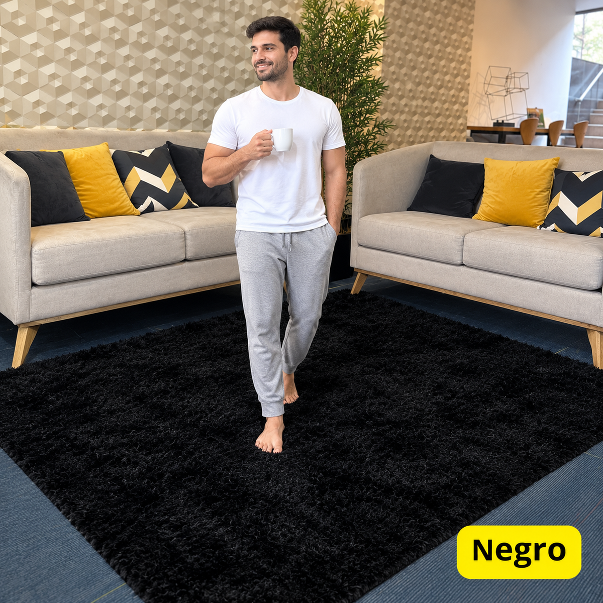 Alfombra Peluda Shaggy 1.50 x 2m – Pelo Suave Antideslizante